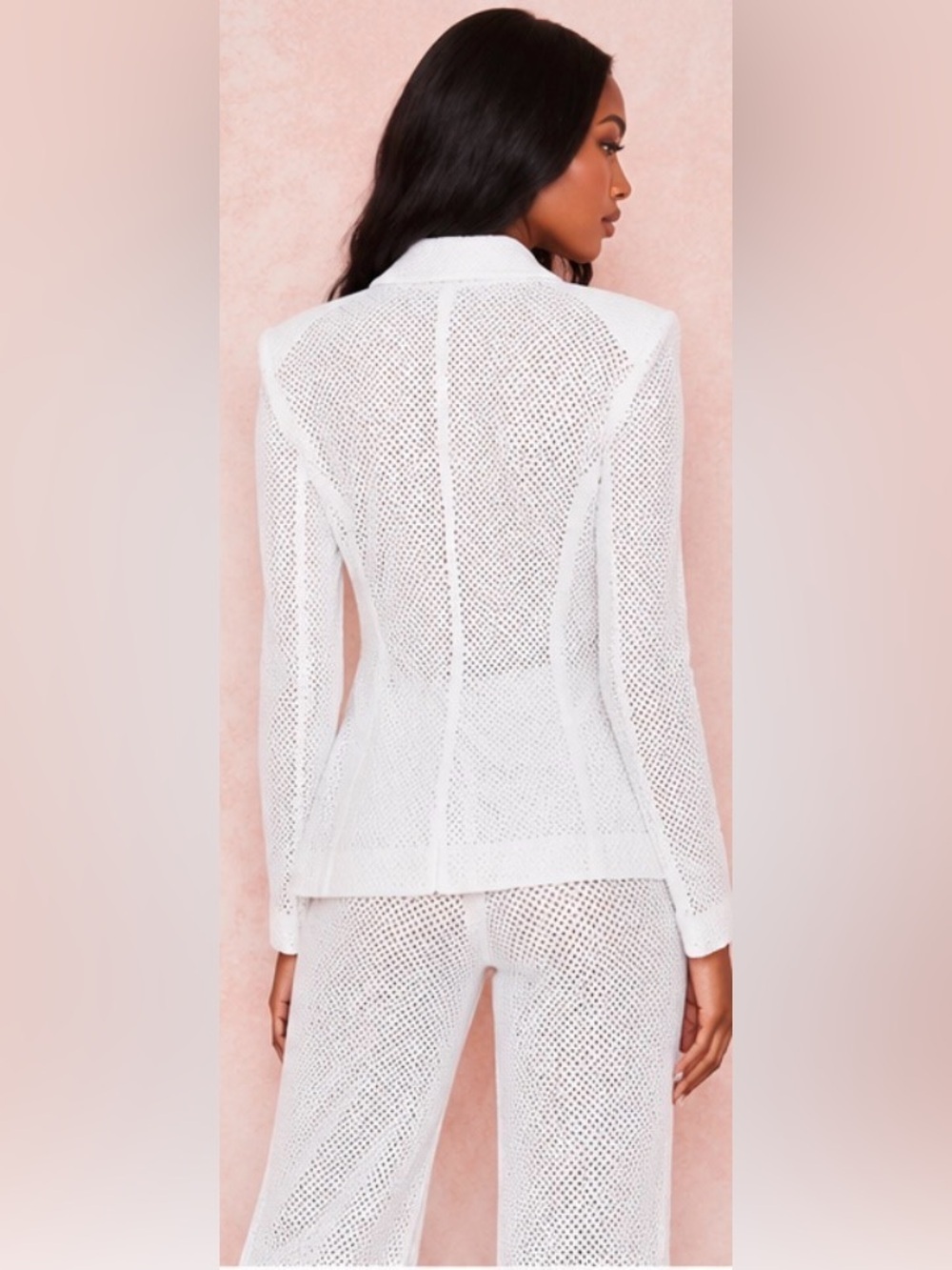 Sold Out House of CB Eyelet White Blazer XS Bridal Archive Linen - Picture 6 of 13